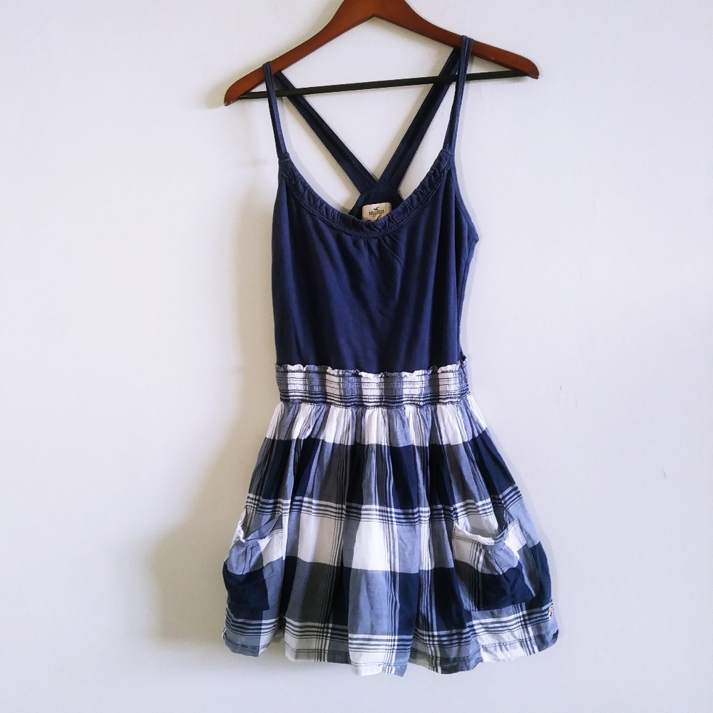 Hollister Woman Blue & White Mini Dress Medium